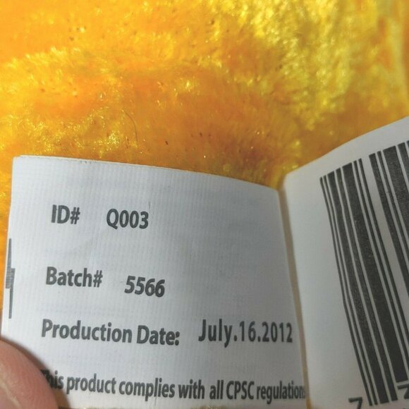 Kellytoy Orange Teddy Bear Plush with Bow 7.25" - Picture 6 of 6